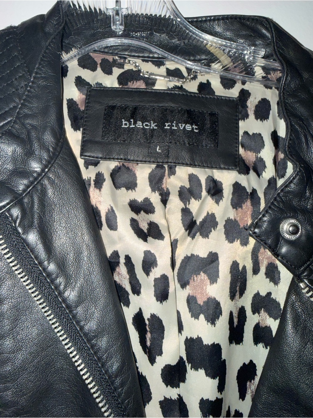 Black Rivet Women's Black Faux Leather Moto Jacket - Picture 2 of 3